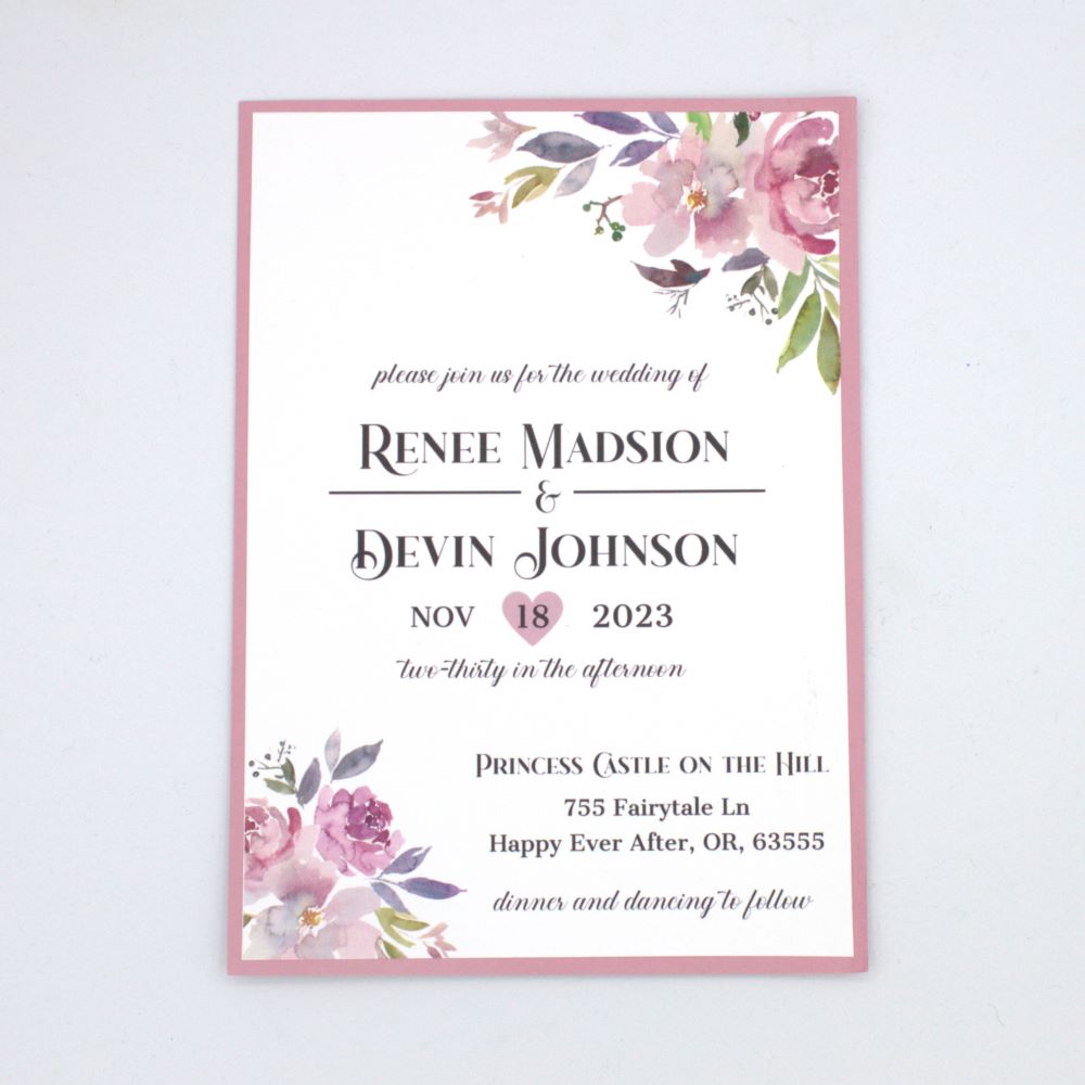 Mauve Rose Wedding Invitations