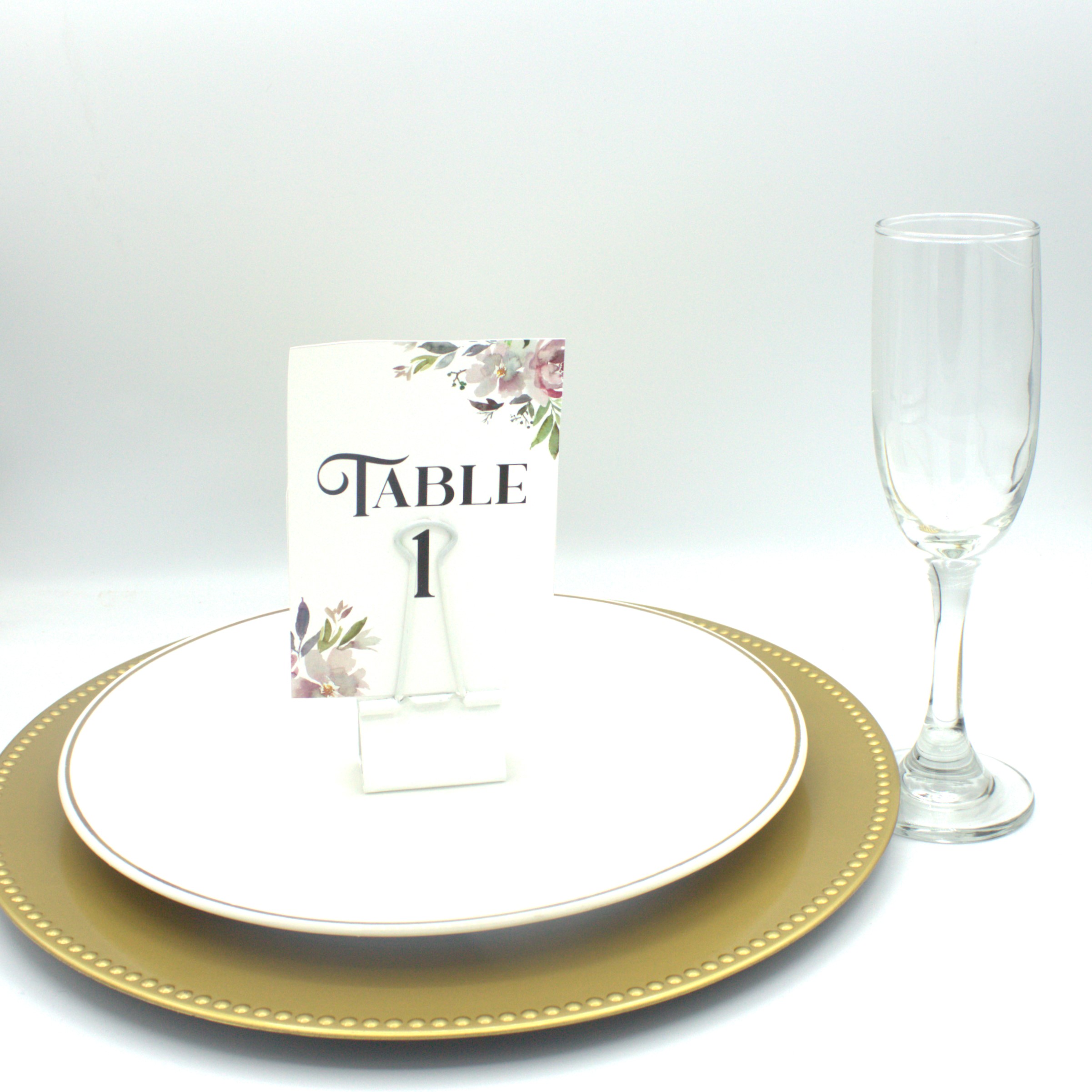 Mauve Rose Table Number Card