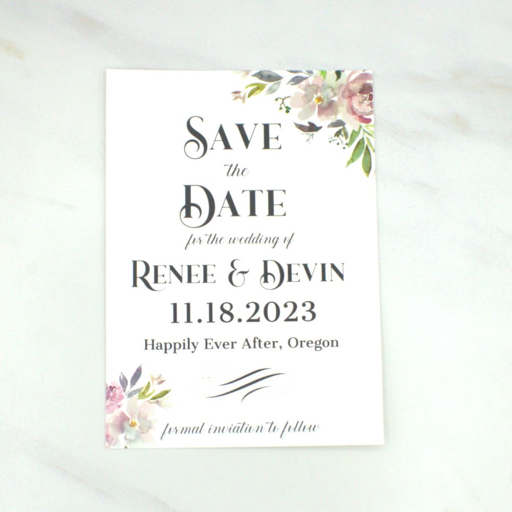 Mauve Rose Save the Date