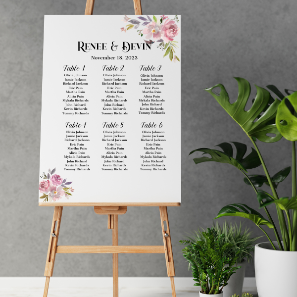 Mauve Rose Seating Chart