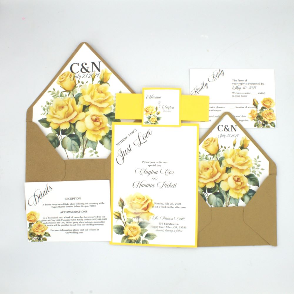 Yellow Rose Invitation Suite