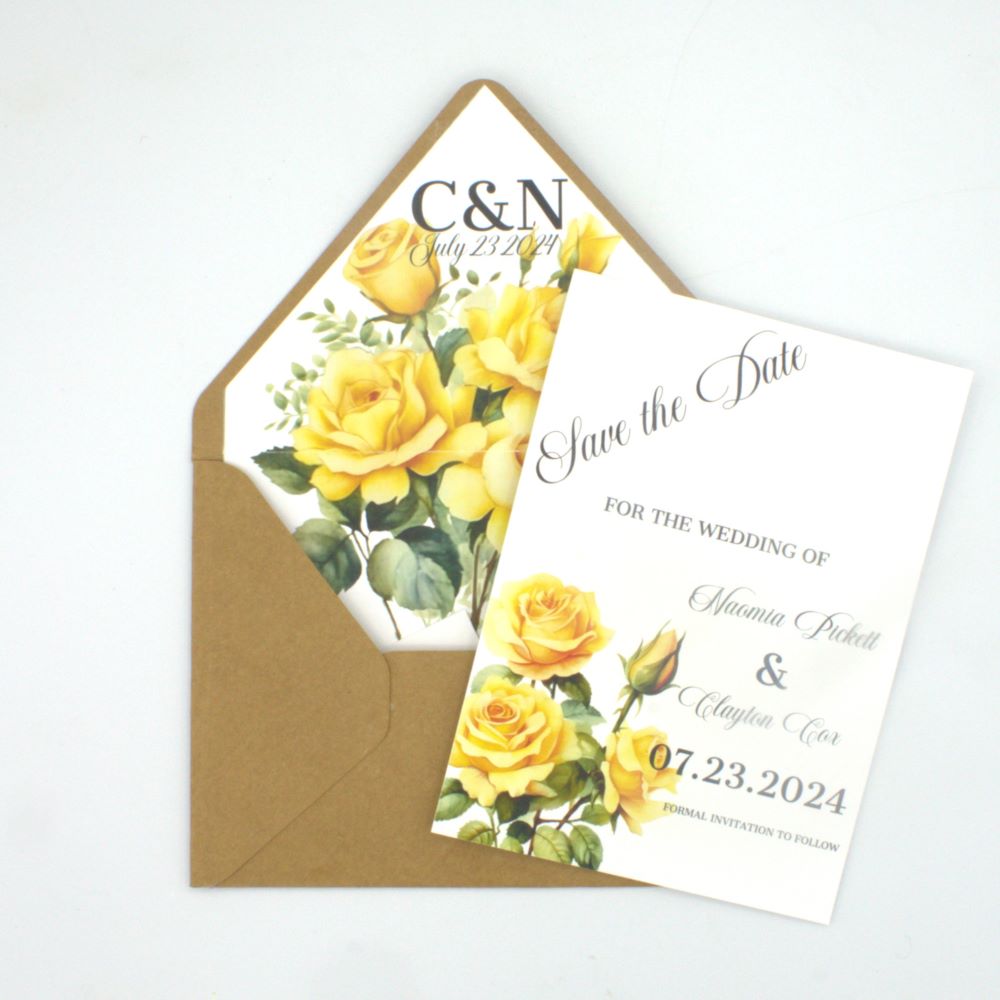 Yellow Rose Save the Date