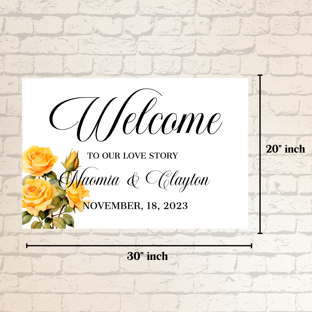 Yellow Rose Welcome Horizontal